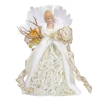 For Living Fibre Optic Christmas Decoration Angel Tree Topper, Assorted Style, 12-in Front_Angled_Right