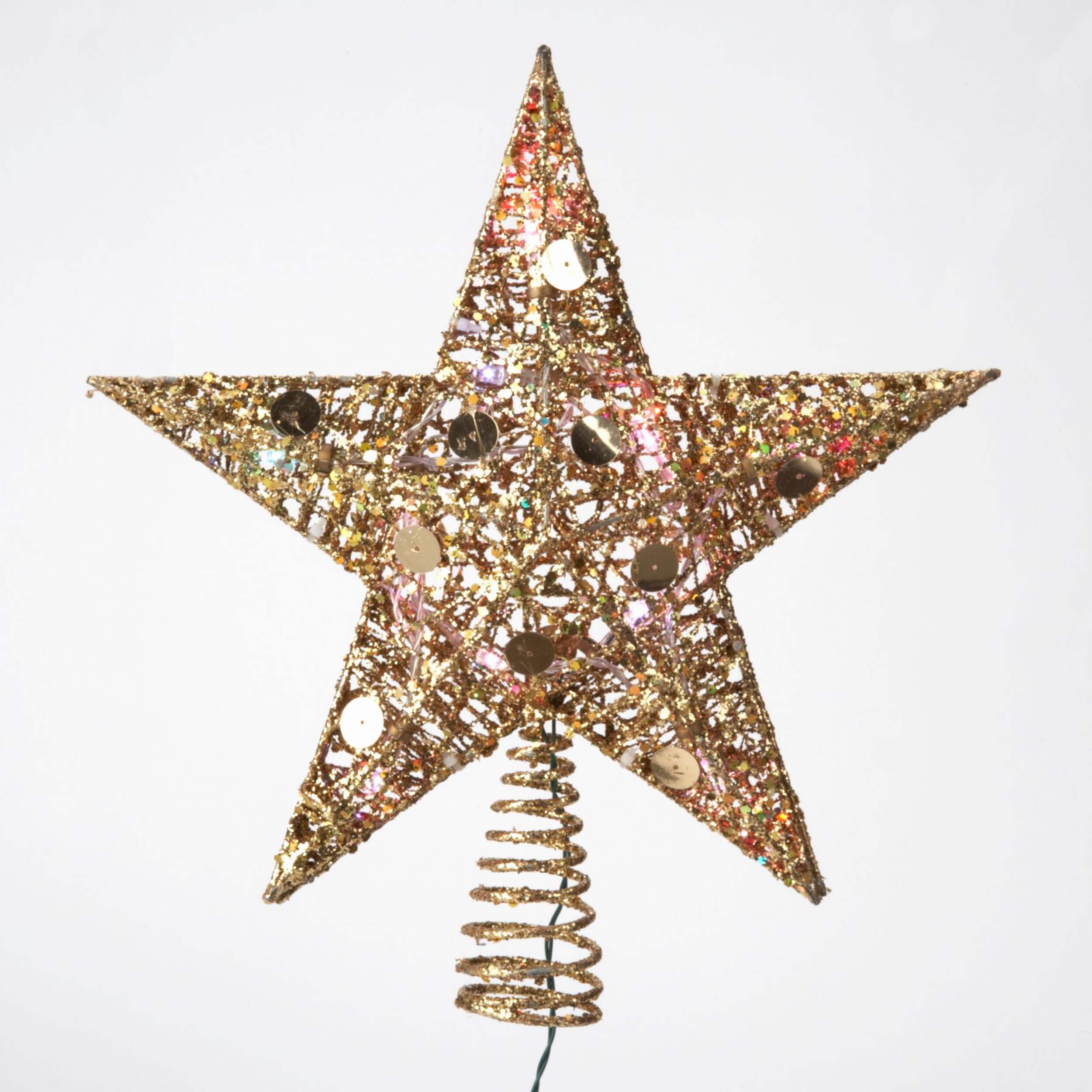 CANVAS 10-Light LED Wire Star Tree Topper, Assorted, 10-in Front_Flat
