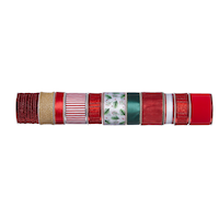 Ruban décoratif de Noël CANVAS Collection Rouge, motifs charmants, rouleau unique, choix de motifs