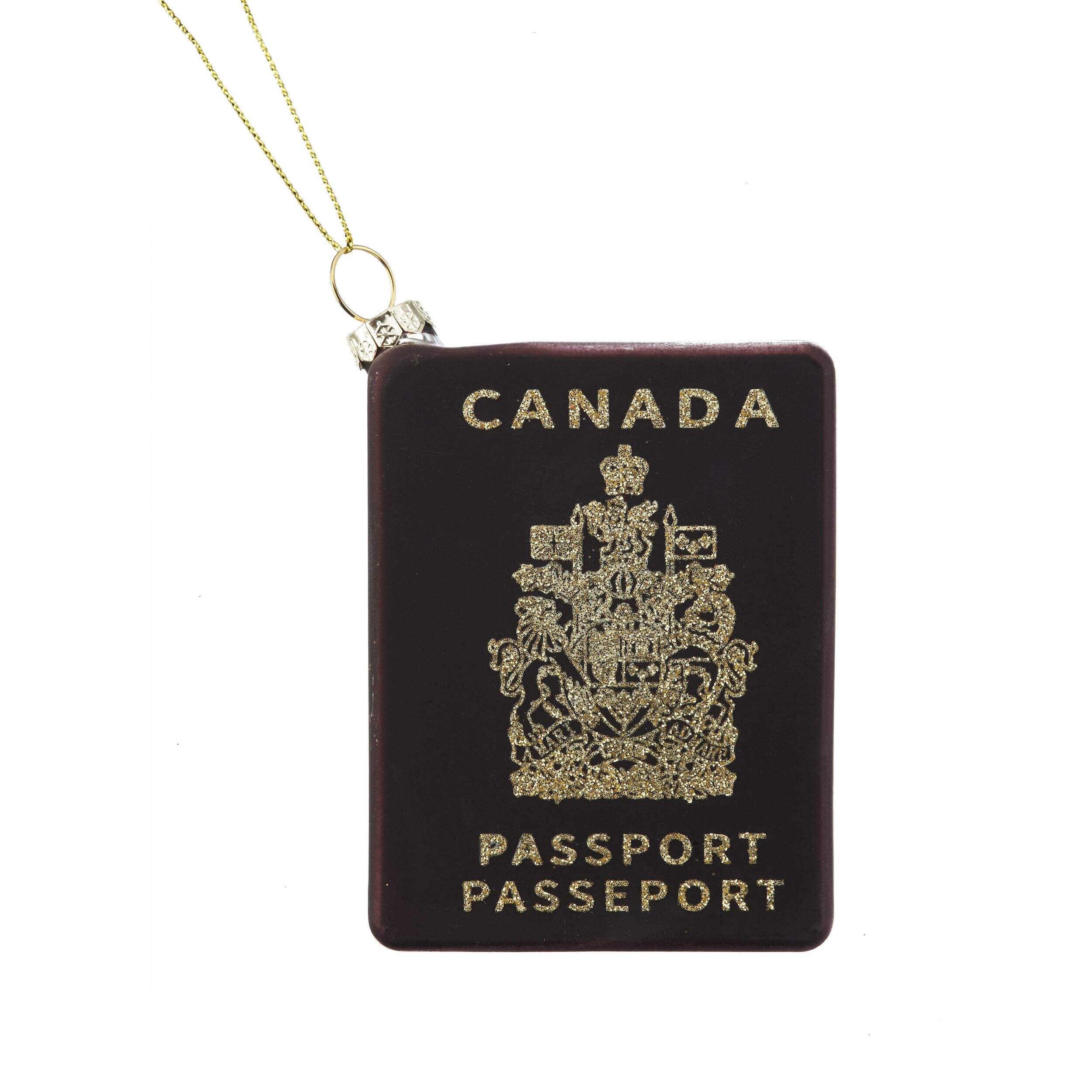 CANVAS Red Collection Decoration Canadian Passport Christmas Ornament, 90-mm Front_Flat