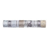 CANVAS Silver Collection Christmas Decoration Rustic Ribbon, Single Ribbon, Random Design Front_Flat