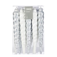 CANVAS Silver Collection Decoration Mixed Icicles Christmas Ornament Set, 8-in, 10-pc Front_Elevated