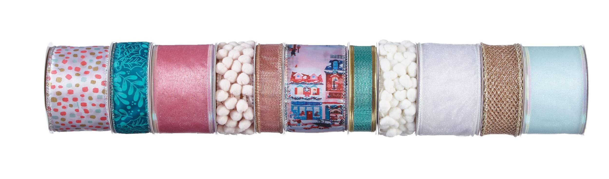 CANVAS Brights Collection Christmas Decoration Giftable Ribbon, Single Ribbon, Random Design Front_Flat