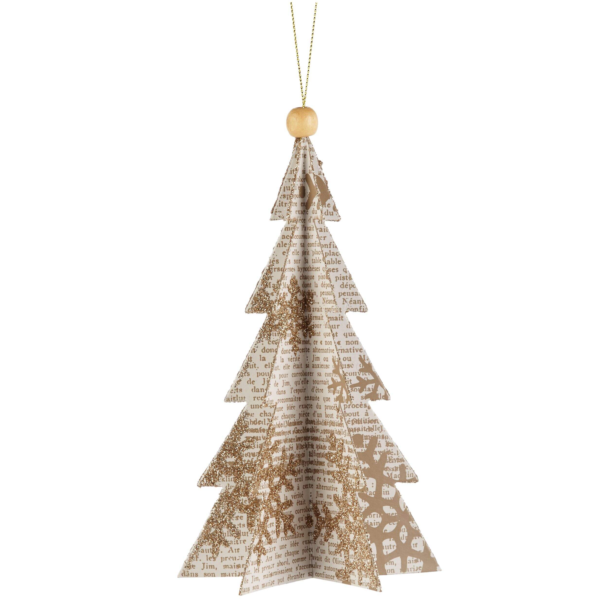 CANVAS Gold Collection Decoration Assorted Icon with Print Christmas Ornament Front_Flat