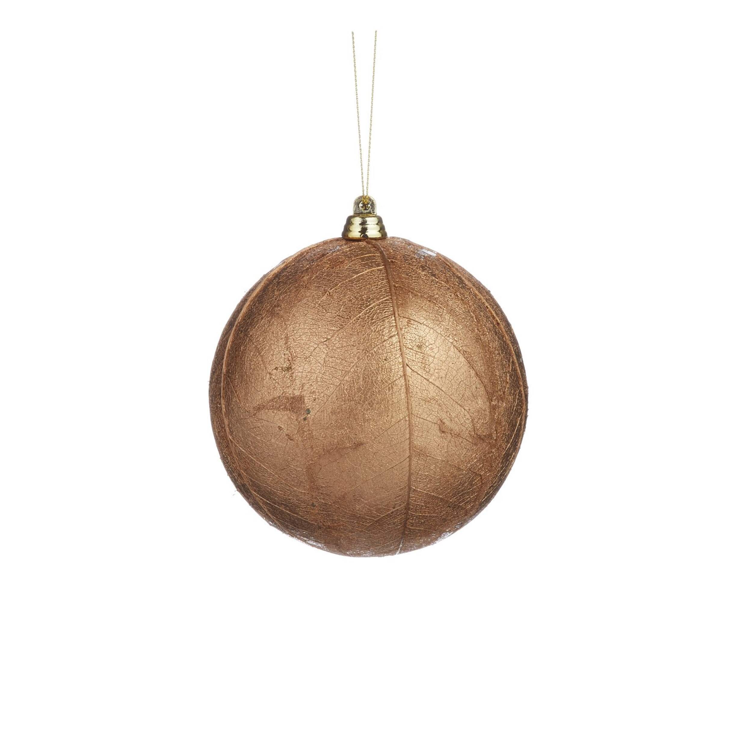 CANVAS Gold Metallic Leaf Ball Ornament, Assorted, 4-in Front_Flat