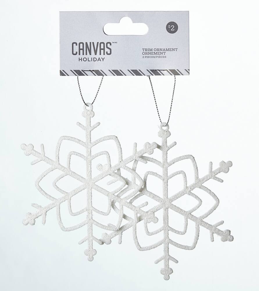 CANVAS White Collection Intricate Snowflakes, 2pk Canadian Tire