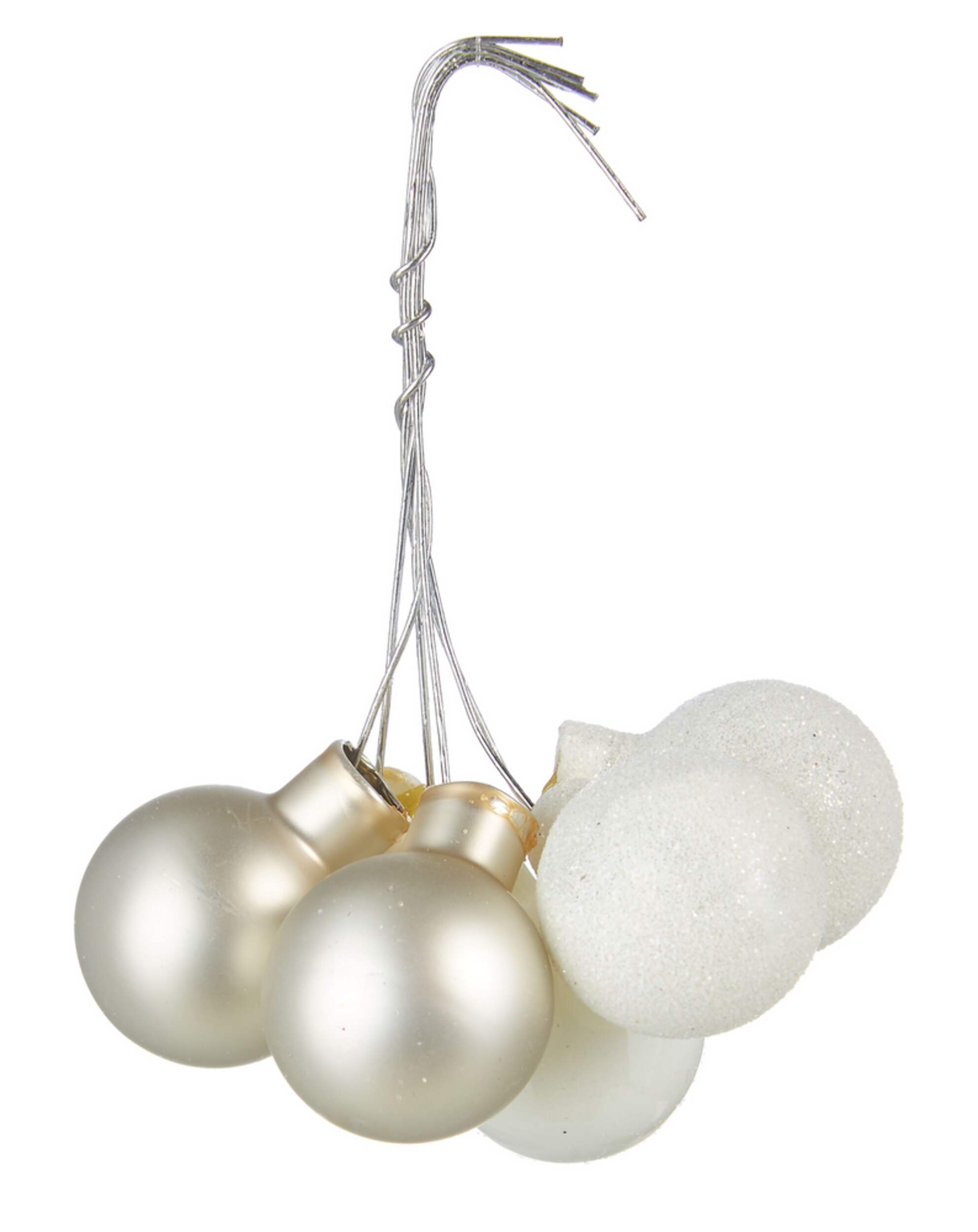 CANVAS Collection Blanche Boule de Noël en verre en grappes, assorti, 1 po, 60 pc Canadian Tire