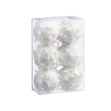 CANVAS Collection Blanche - Boules de Noël  enneigée artisanales, 60 mm, paq. 6 Front_Angled_Right