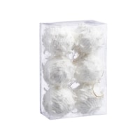 CANVAS White Collection Decoration Craft Snowball Christmas Ornament Set, 60-mm, 6-pk Front_Angled_Right