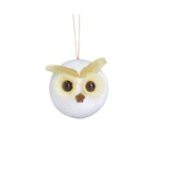 CANVAS White Feather Owl Ball Ornament, Assorted Front_Flat