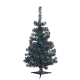 NOMA -Sapin de Noël d'intérieur synthétique illuminé au DEL multicolore, noir, 3 pi Front_Elevated