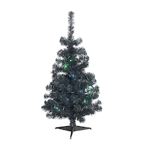 NOMA -Sapin de Noël d'intérieur synthétique illuminé au DEL multicolore, noir, 3 pi Front_Elevated