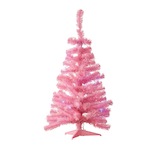 NOMA - Sapin de Noël d'intérieur synthétique illuminé au DEL, multicolore, rose, 3 pi Front_Flat