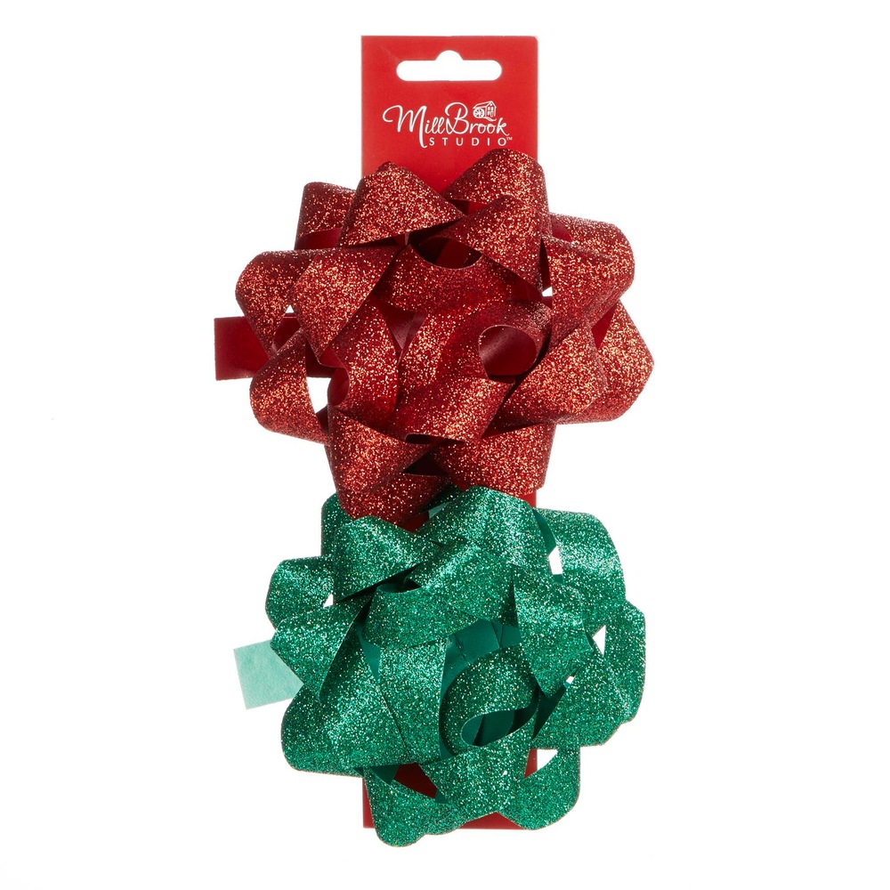 For Living Glitter Gift Bows, Assorted, 2pk Canadian Tire