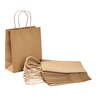 For Living Kraft Paper Decoration Carry Gift Bags, 8 1/4 x 9 3/4 x 4-in, 10-pk Composite_or_Mixed