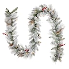 CANVAS - Guirlande de Noël illuminée à DEL en feuilles d'eucalyptus,  artificielle, 9 pi