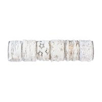 CANVAS Gold Collection Christmas Decoration Faux Fur Ribbon, Single Ribbon, Assorted Design,  2.5-in x 9-ft