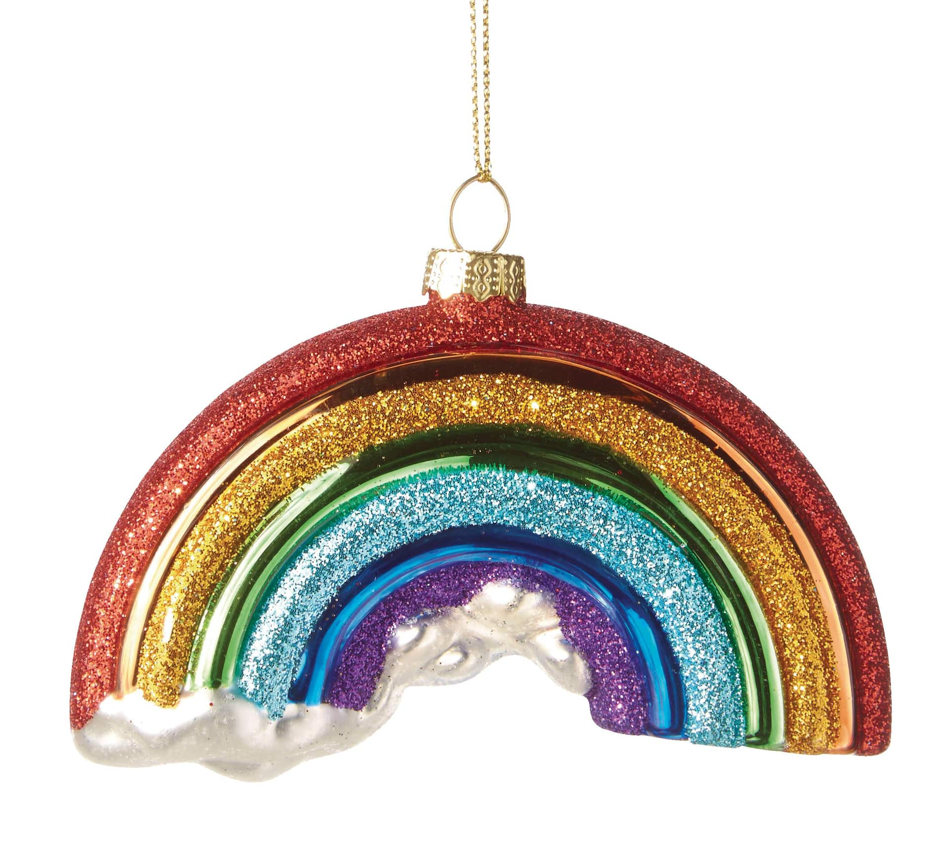 Rainbow Unicorn Glass Ornament