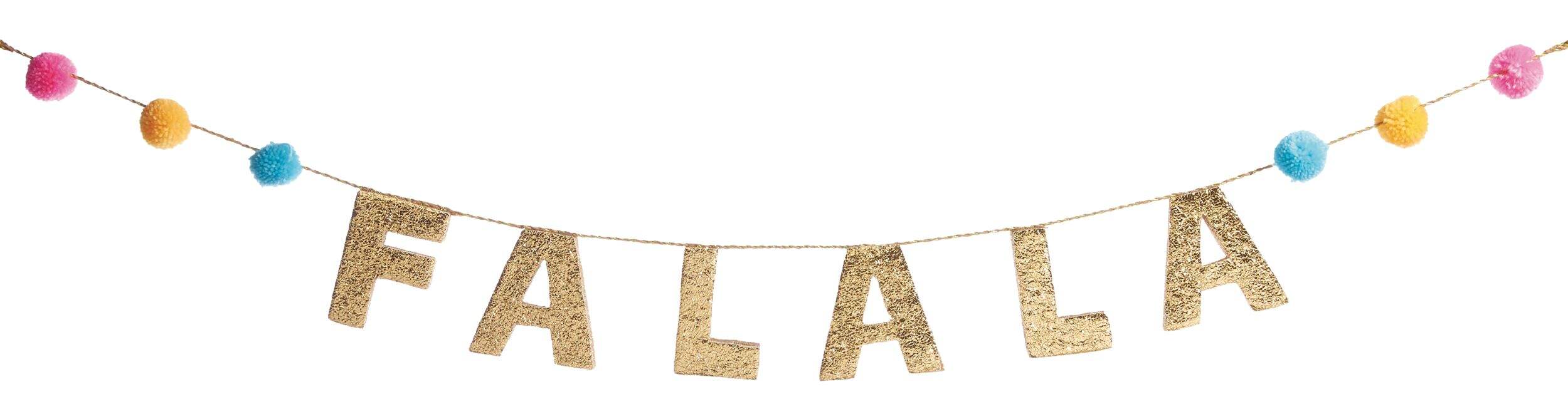 CANVAS Brights Collection Christmas Decoration FALALA Garland, Gold, 6-ft Front_Flat