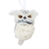 CANVAS Silver Collection Decoration Owl Christmas Ornament, 100-mm Front_Flat