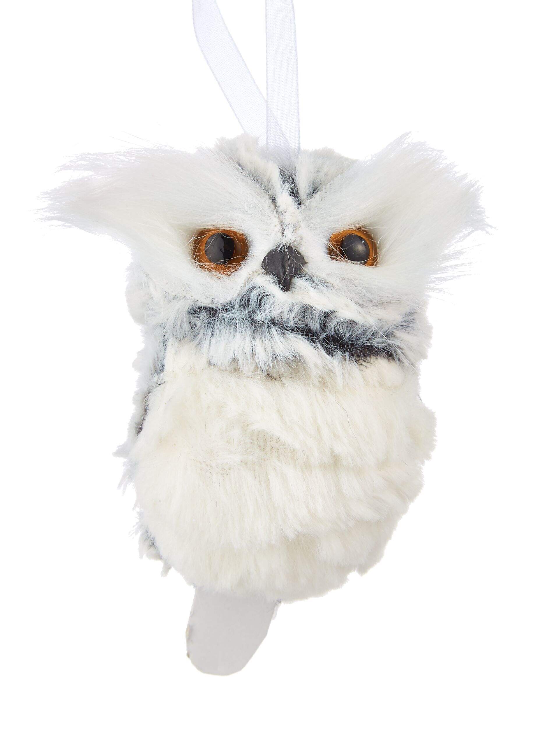 CANVAS Silver Collection Decoration Owl Christmas Ornament, 100-mm Front_Flat