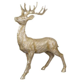 For Living Hand-Sculpted Christmas Deer Décor, Gold, 50-in Side_Left