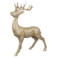 For Living Hand-Sculpted Christmas Deer Décor, Gold, 50-in Side_Left