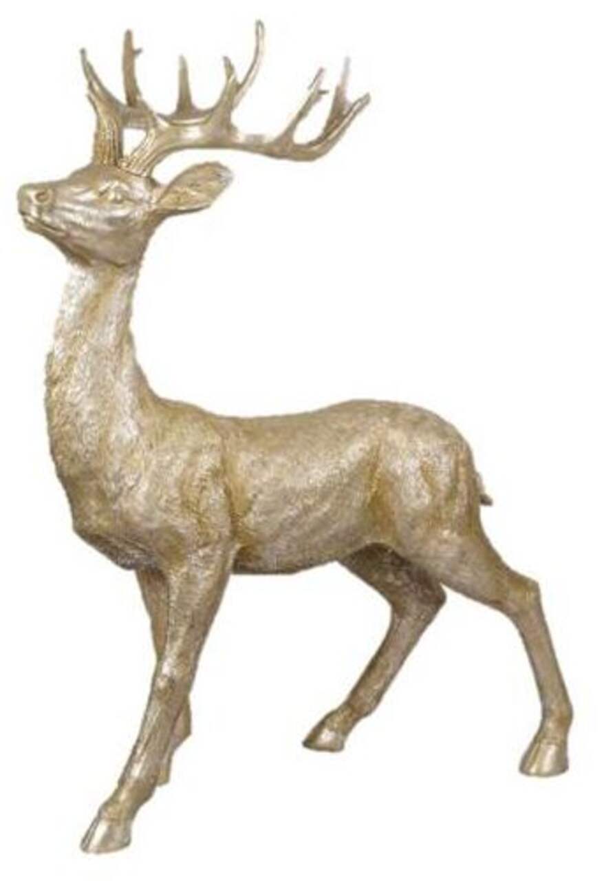For Living Hand-Sculpted Christmas Deer Décor, Gold, 50-in
