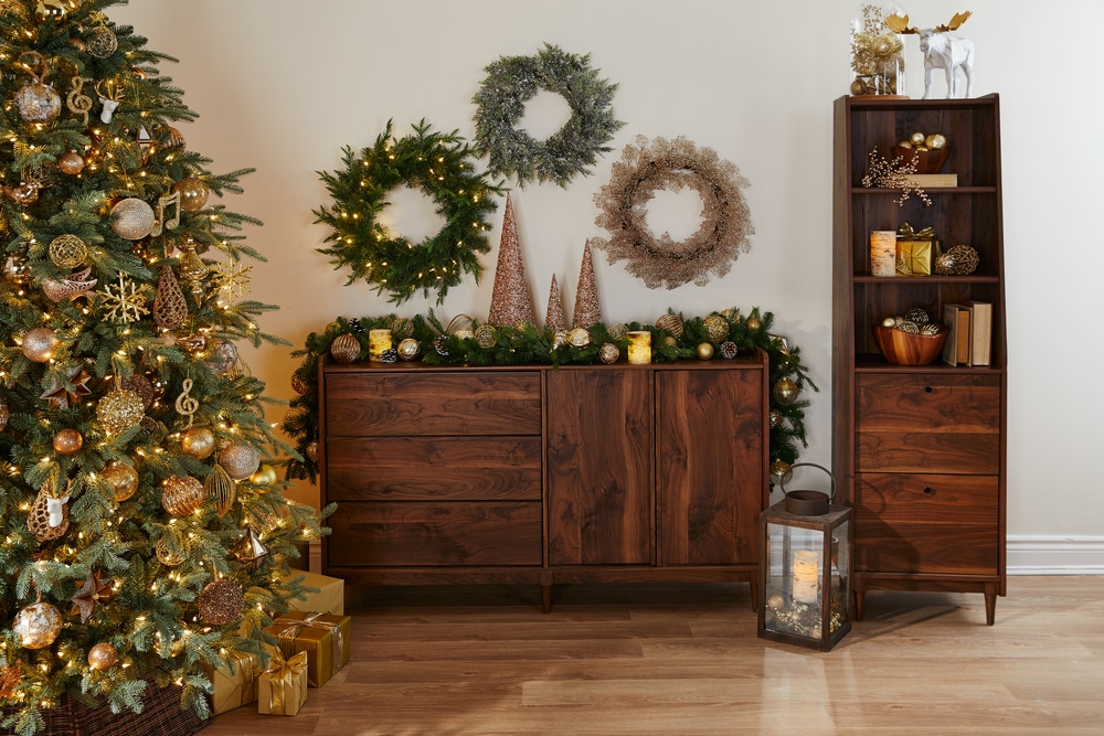 CANVAS Anderson 2Door 3Drawer Credenza Storage Walnut Finish