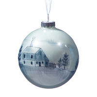 CANVAS Red Collection Glass Decoration Ball Christmas Ornament, 4-in Front_Flat