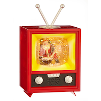 For Living Battery Operated Musical Christmas TV Decoration Water Globe, 8 1/2-in Front_Elevated