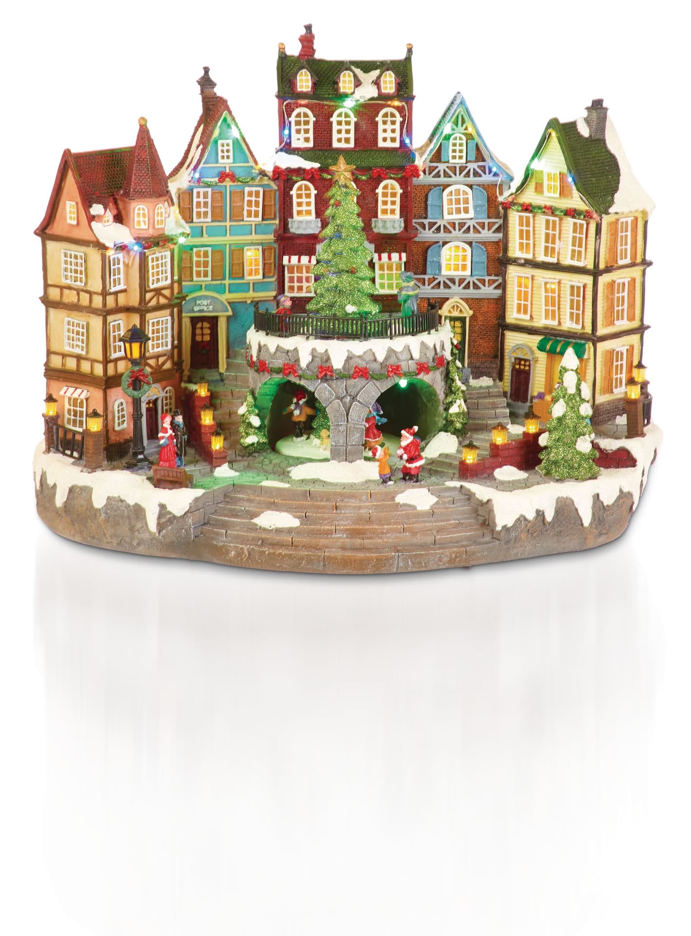 For Living Miniature Christmas Village Town Scene Decoration Set, 12 4/ ...
