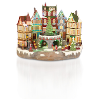 For Living Miniature Christmas Village Town Scene Decoration Set, 12 4/5-in Front_Elevated