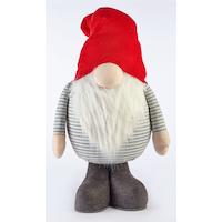For Living Fabric Christmas Gnome Standing Decoration, Red & Grey, 55-in Front_Flat