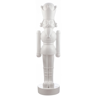 For Living Resin Christmas Nutcracker Soldier Décor, White, 5-ft Front_Flat