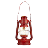 Décoration de Noël lanterne de Noël vintage illuminée à piles For Living, rouge, 9-1/2 po Front_Flat
