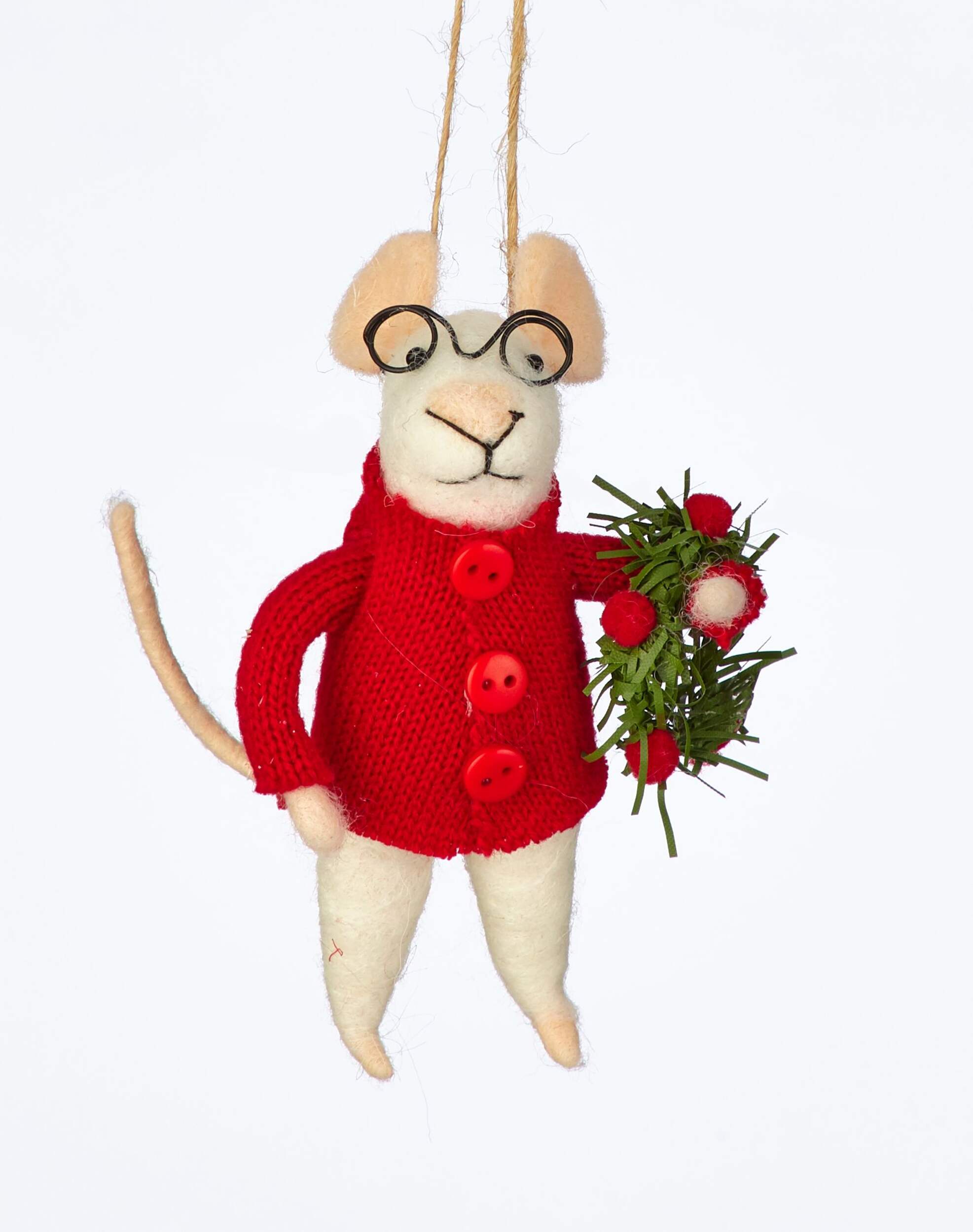 CANVAS Red Collection Mouse Ornament, Assorted Front_Flat