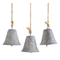 CANVAS Silver Collection Metal Decoration Bell Christmas Ornament, 7 8/10-in Front_Flat