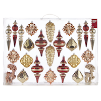 CANVAS Rose Gold Shatterproof Icon Ornaments, 35-pk Front_Flat