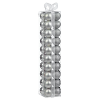 For Living - Boules de Noël incassables, argent, 2-2/5 po, paq. 50 Front_Angled_Right