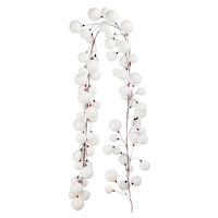 Guirlande de décoration de Noël de base incassable For Living, blanc, 6 pi Front_Angled_Left