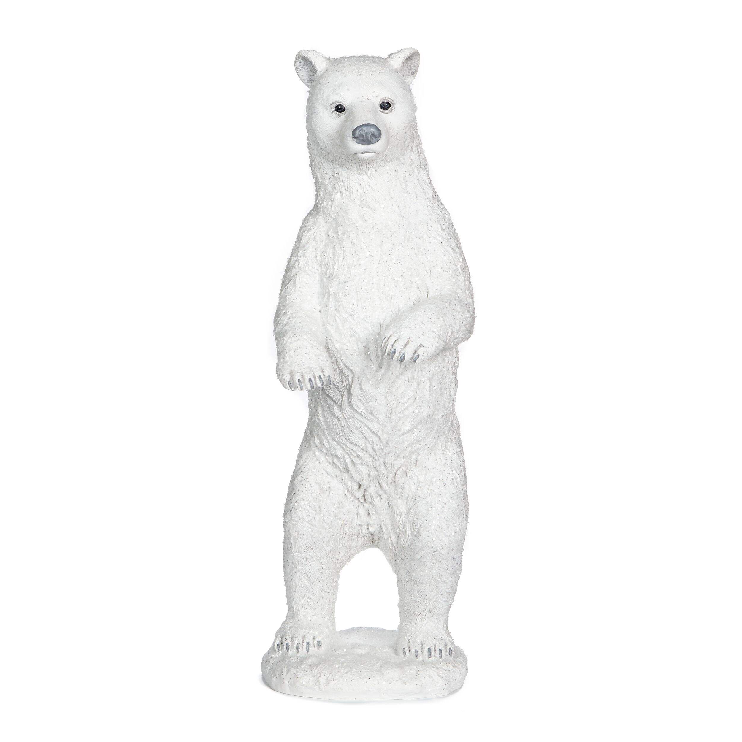 CANVAS Resin Standing Christmas Polar Bear Décor, White, 19-in Front_Flat