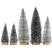 CANVAS Christmas Tabletop Bottle Brush Tree Decoration Set, 5-pc Front_Flat