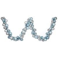 CANVAS Shatterproof Christmas Decoration Ball Garland, Ice Blue, 6-ft Front_Flat