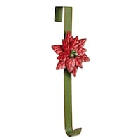 FOR LIVING  Metal Christmas Hanging Decoration Artificial Poinsettia Wreath Hanger, 15-in Front_Angled_Right
