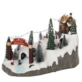 For Living Battery Operated Miniature Musical Christmas Skiing Scene Decoration Set, 10 8/10-in Front_Angled_Right