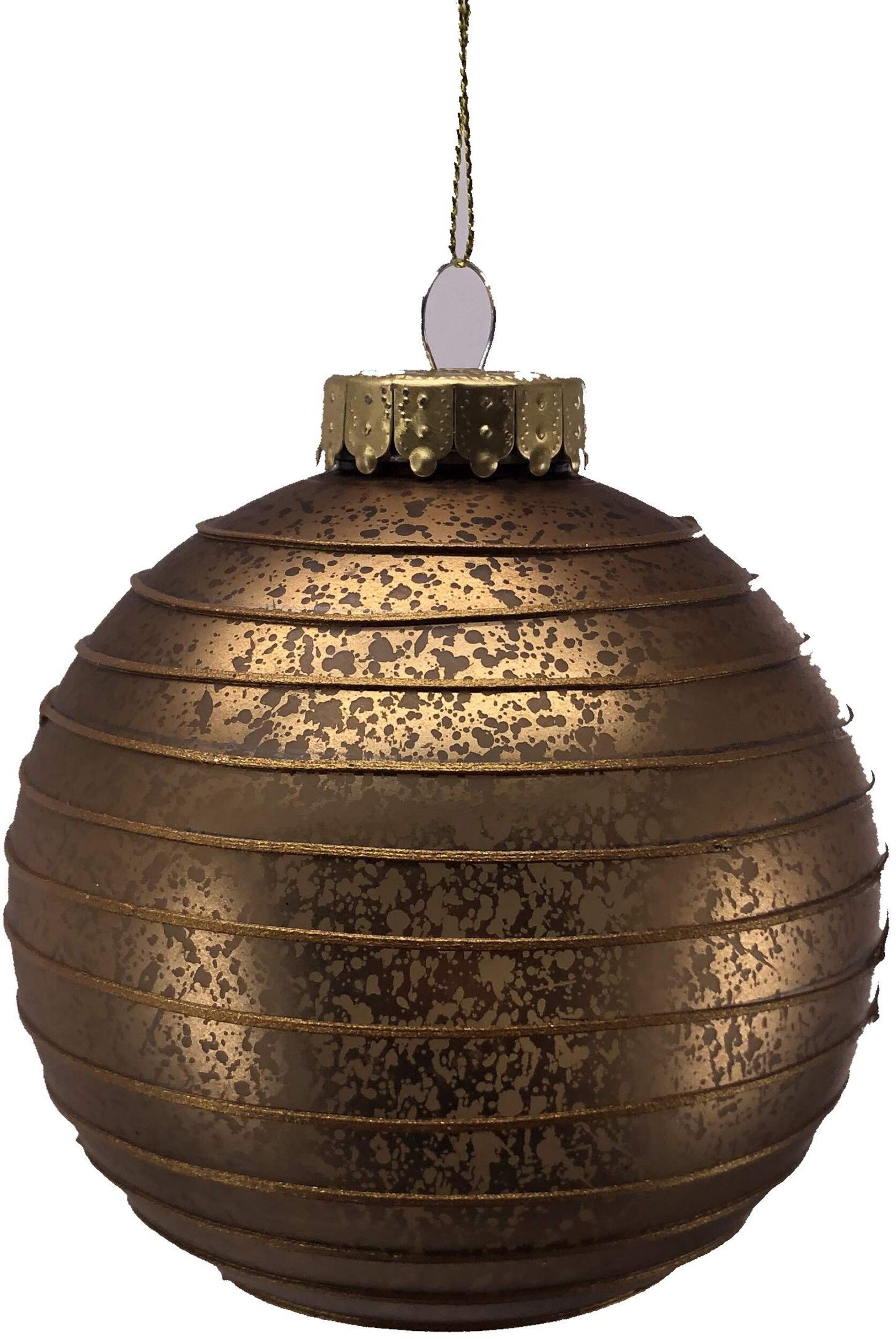 CANVAS Enchanted Collection Shatterproof Swirled Ball Christmas Ornament, Assorted Colour, 4-in Front_Flat