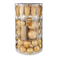 CANVAS Shatterproof Decoration Mixed Shape, Christmas Ornament Set, Gold, 100-pc Front_Elevated