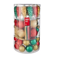 CANVAS Festive Shatterproof Decoration Mixed Shape, Christmas Ornament Set, 100-pc