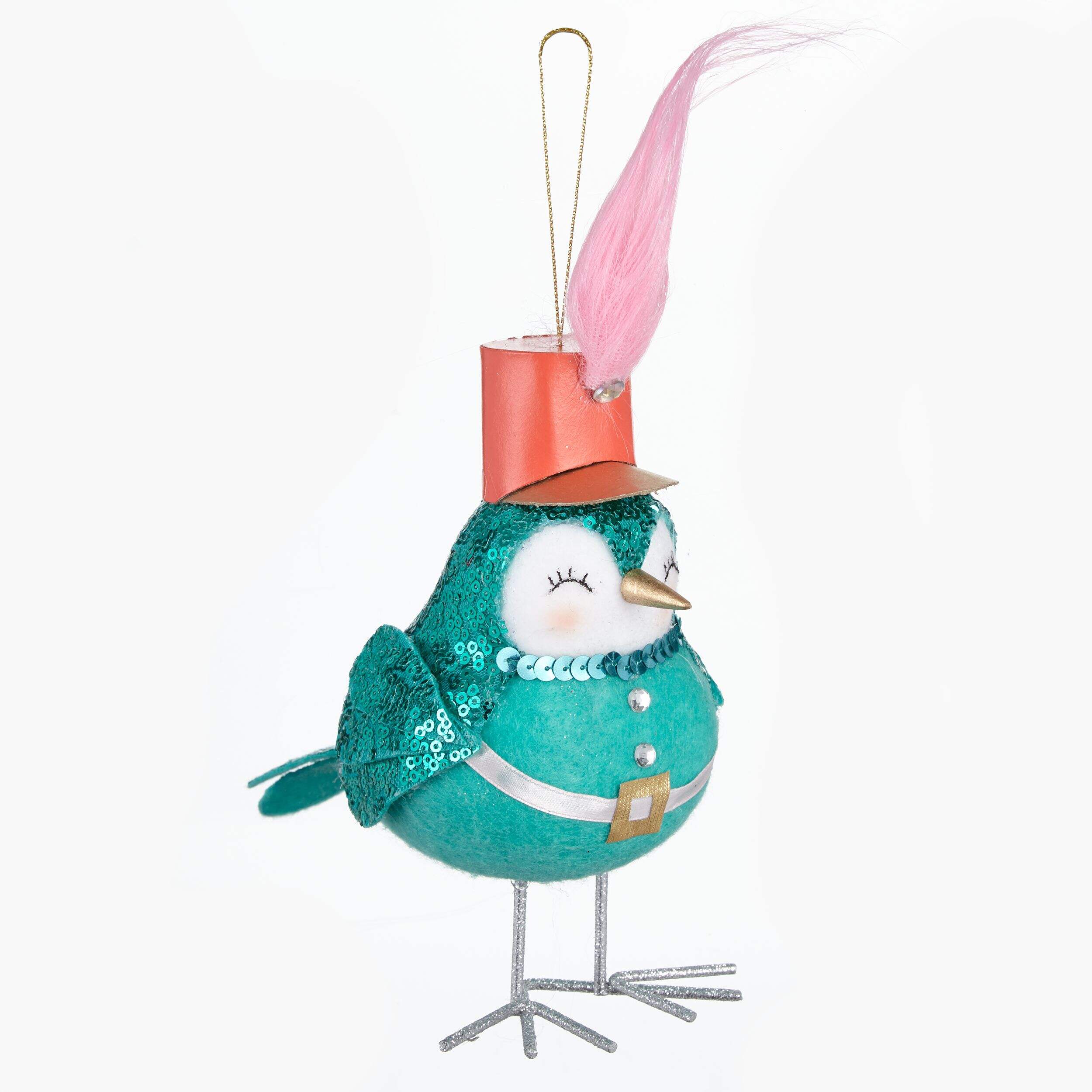 CANVAS Brights Collection Sequin Bird with Hat, Assorted Front_Angled_Right